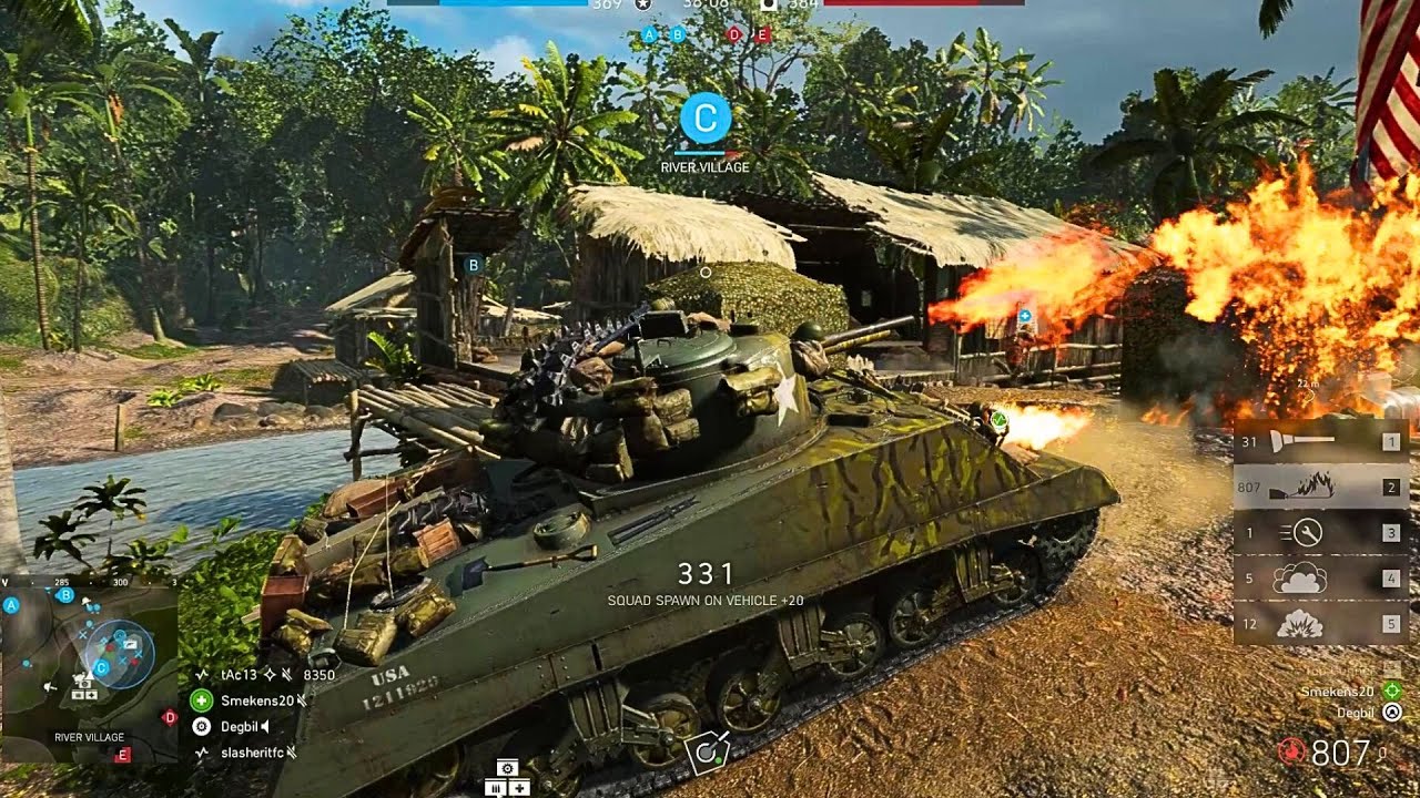 Battlefield V - Sherman Flamethrower Perfect Match [No Deaths] Solomon Islands