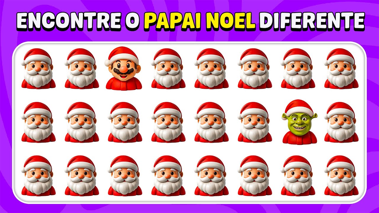 Encontre O Emoji Diferente - Edição de Natal 🎄🎅⛄️ | Níveis Fácil, Médio, Difícil | Abelha De Teste
