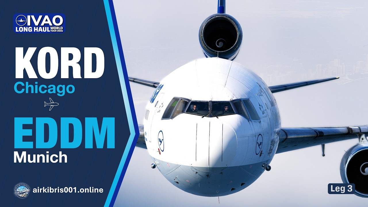 IVAO Long Haul World Tour 2026 | Leg 3 | Chicago-Munich | Rotate MD-11 | X-Plane 12