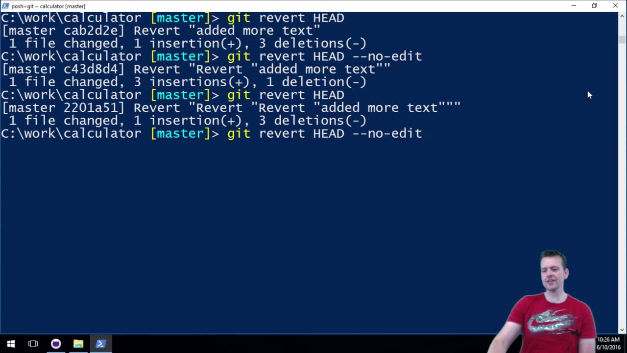 Git Reset HEAD  - No Edit - No VIM - In git Shell