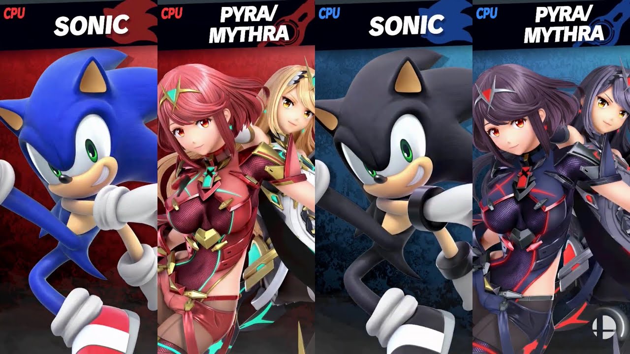 Super Smash Bros. Ultimate - Sonic & Pyra/Mythra vs Dark Versions