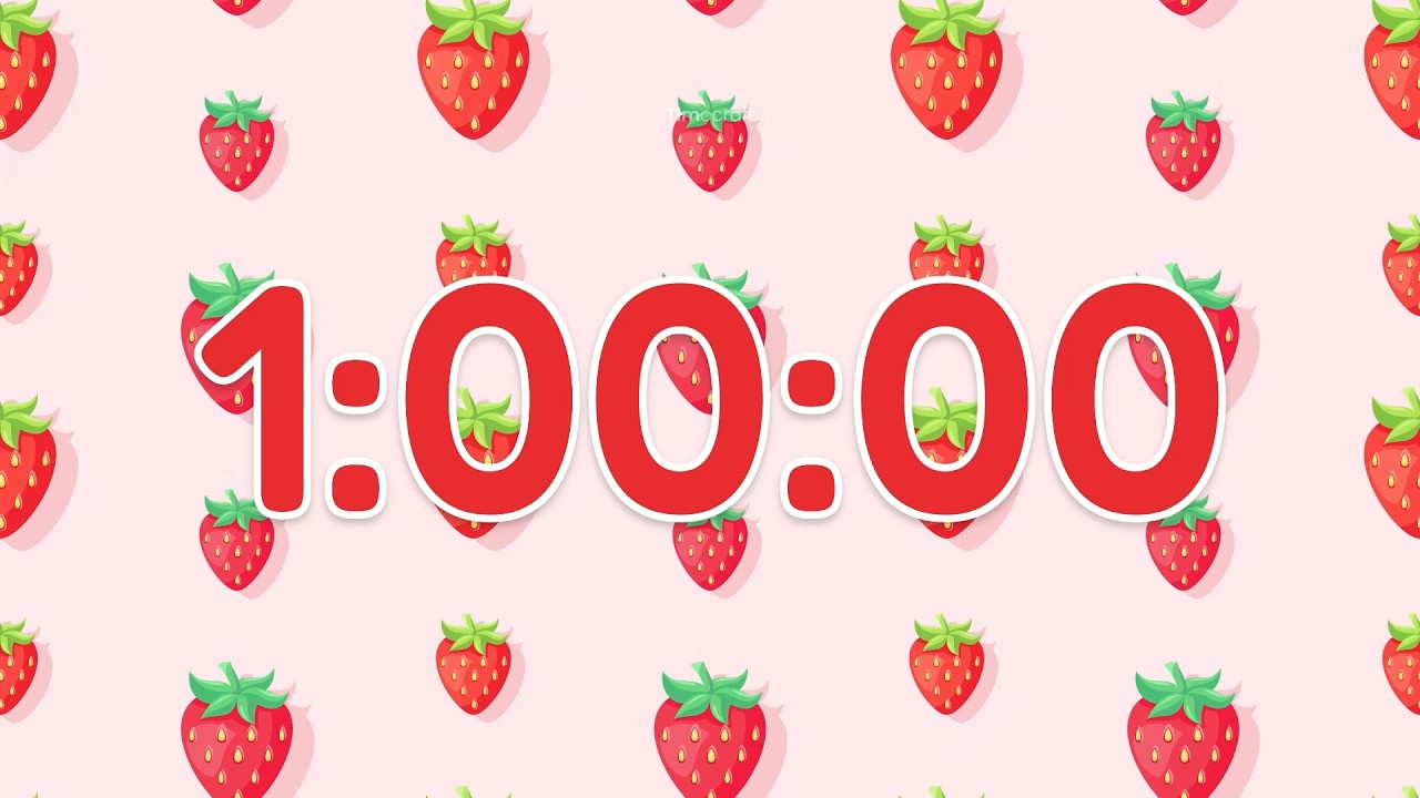 1 Hour Study Timer with Relaxing Music 🍓 Cute Strawberry Aesthetic Focus Session | Timecraft