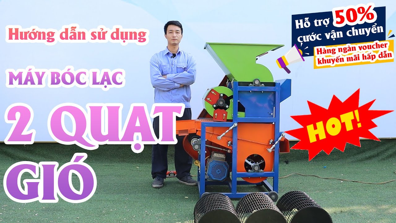 Hướng dẫn sử dụng Máy Bóc Vỏ Lạc 2 Quạt Gió Bình Quân Group