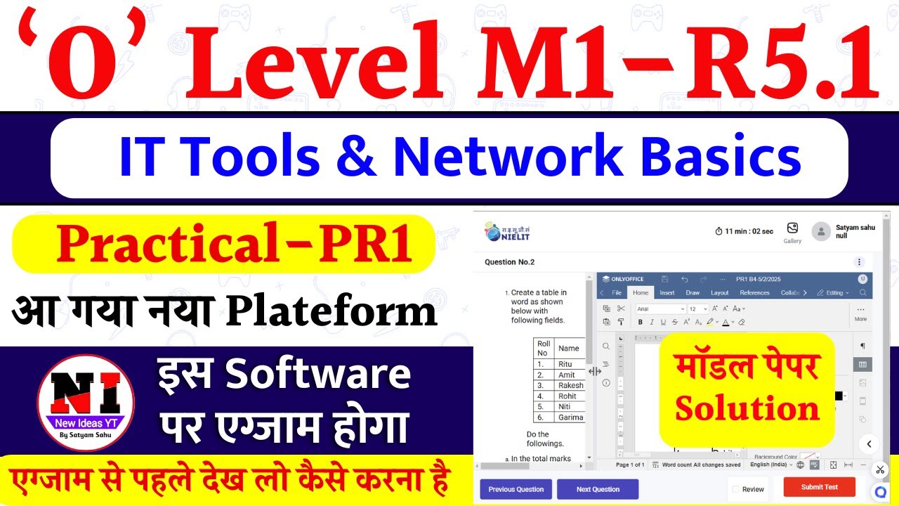 O Level Practical IT Tools(PR1) | O Level IT Tools Practical Question in OnlyOffice |newideasyt