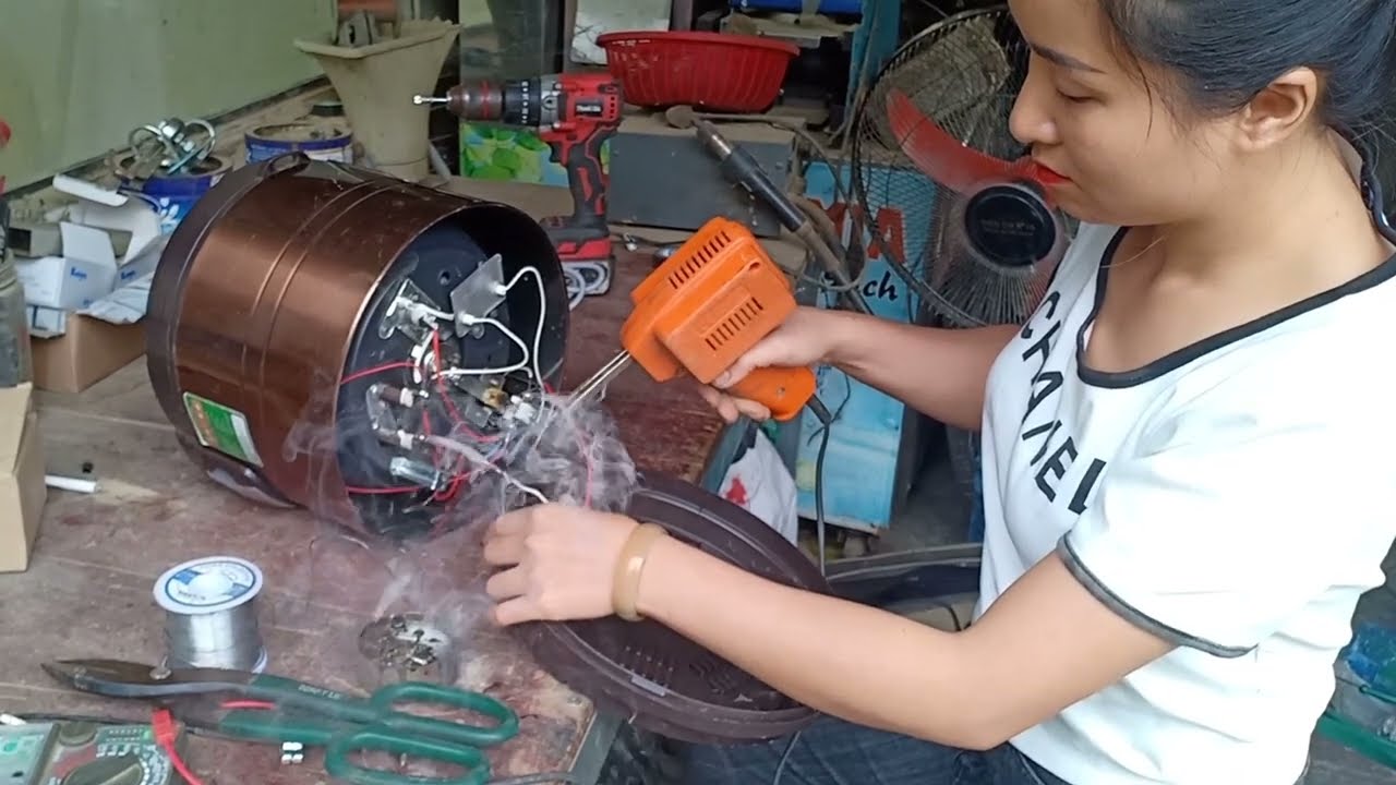 electricians sister repairs sprayers and rice cookers \ electrician girl
