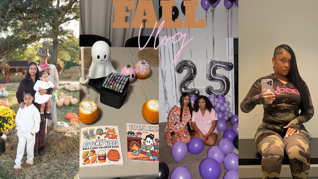 FALL VLOG | Pumpkin Patch + Spooky Bday Decor + New Hair + Mug Painting + Kids Workshop & More