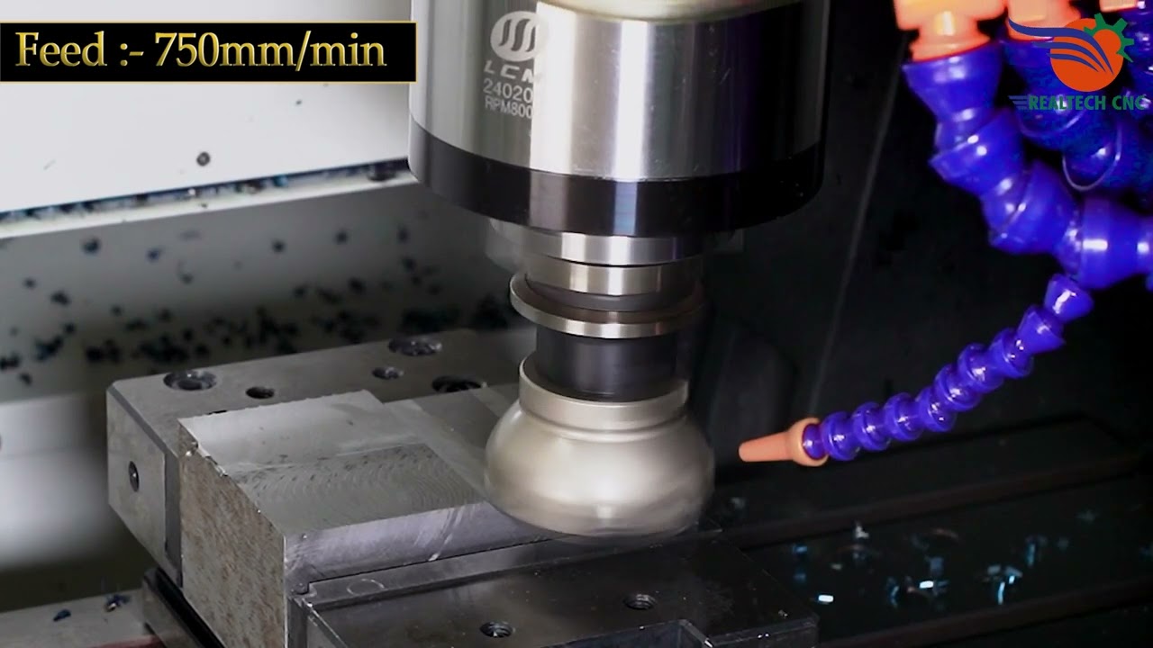 63mm Face mill Cutter With  50mm U Drill - Strength Video  \ RealTech CNC Machine VD 370