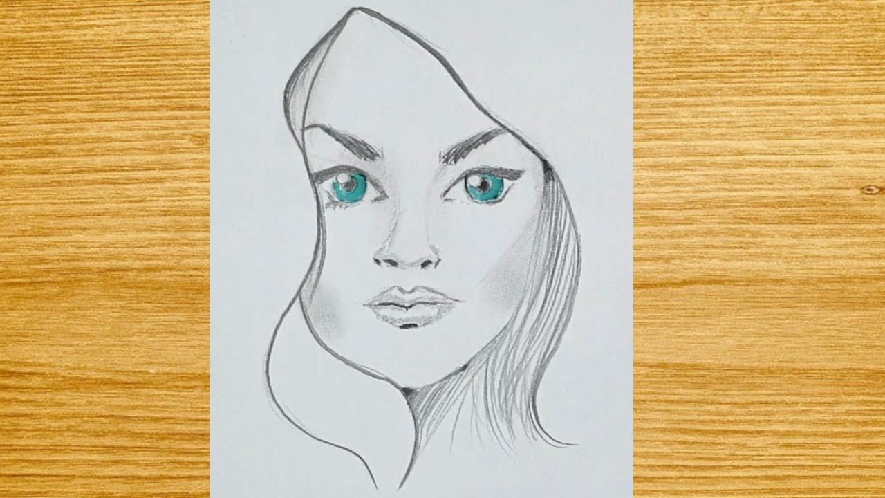 How to Draw a Blue-Eyed Girl - step by step