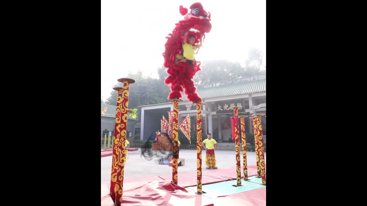 Traditional&nbsp;Chinese&nbsp;lion&nbsp;dance&nbsp;performance&nbsp;moves