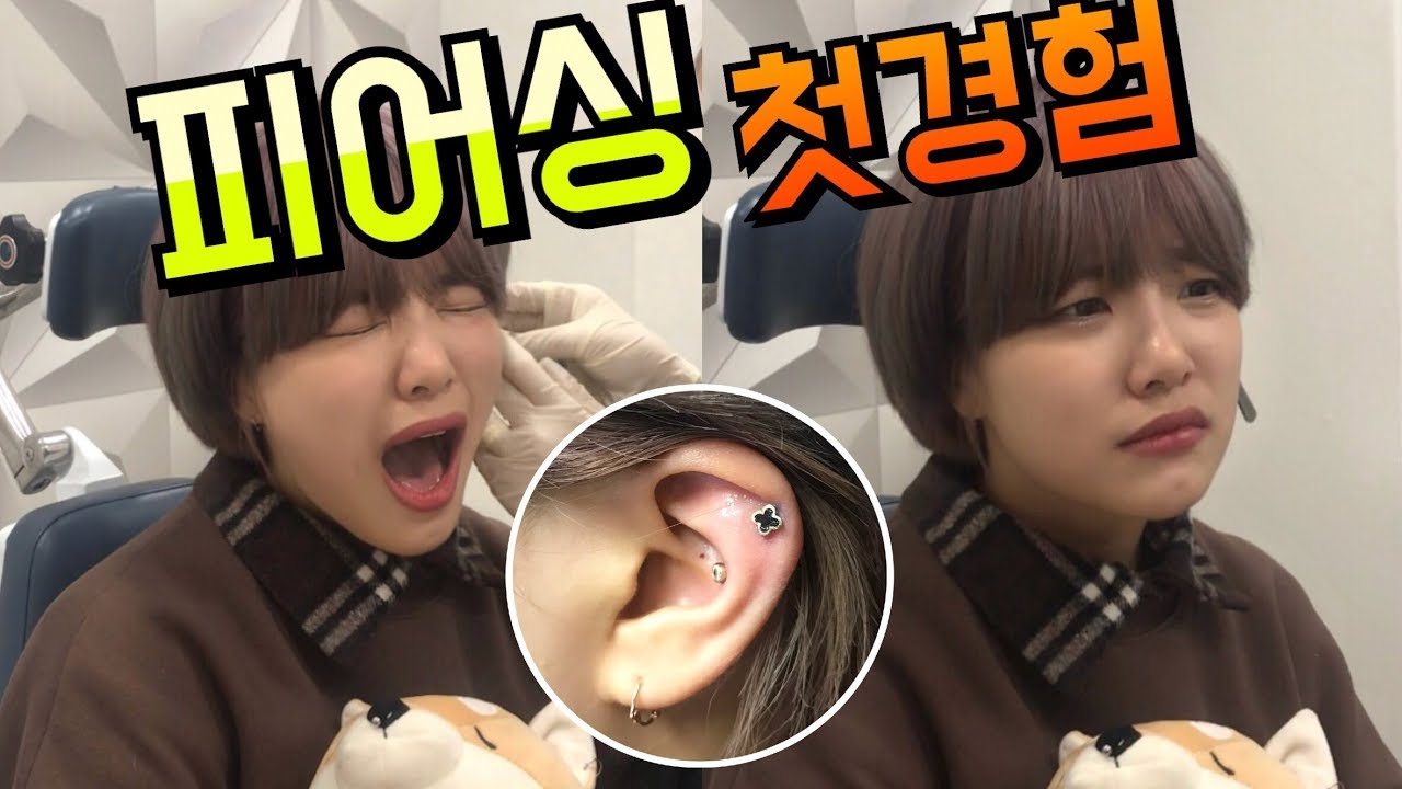 [미유 MeYou] 생에 처음 피어싱뚫었어요! (이너컨츠,귓바퀴)