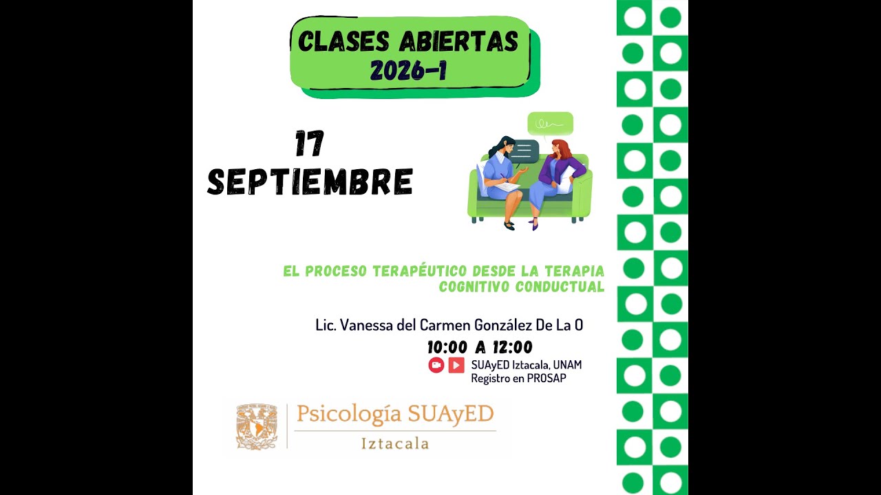 Clase abierta 4. El proceso terap&eacute;utico desde la terapia cognitivo conductual