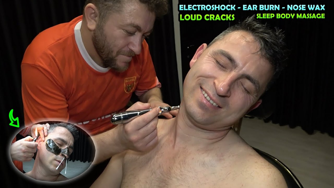 💈IT WAS IMPOSSIBLE NOT TO BE SHOCKED 🤨 CRACKS, WAX, BURN 💈  ASMR head,chest,back,ear & body massage