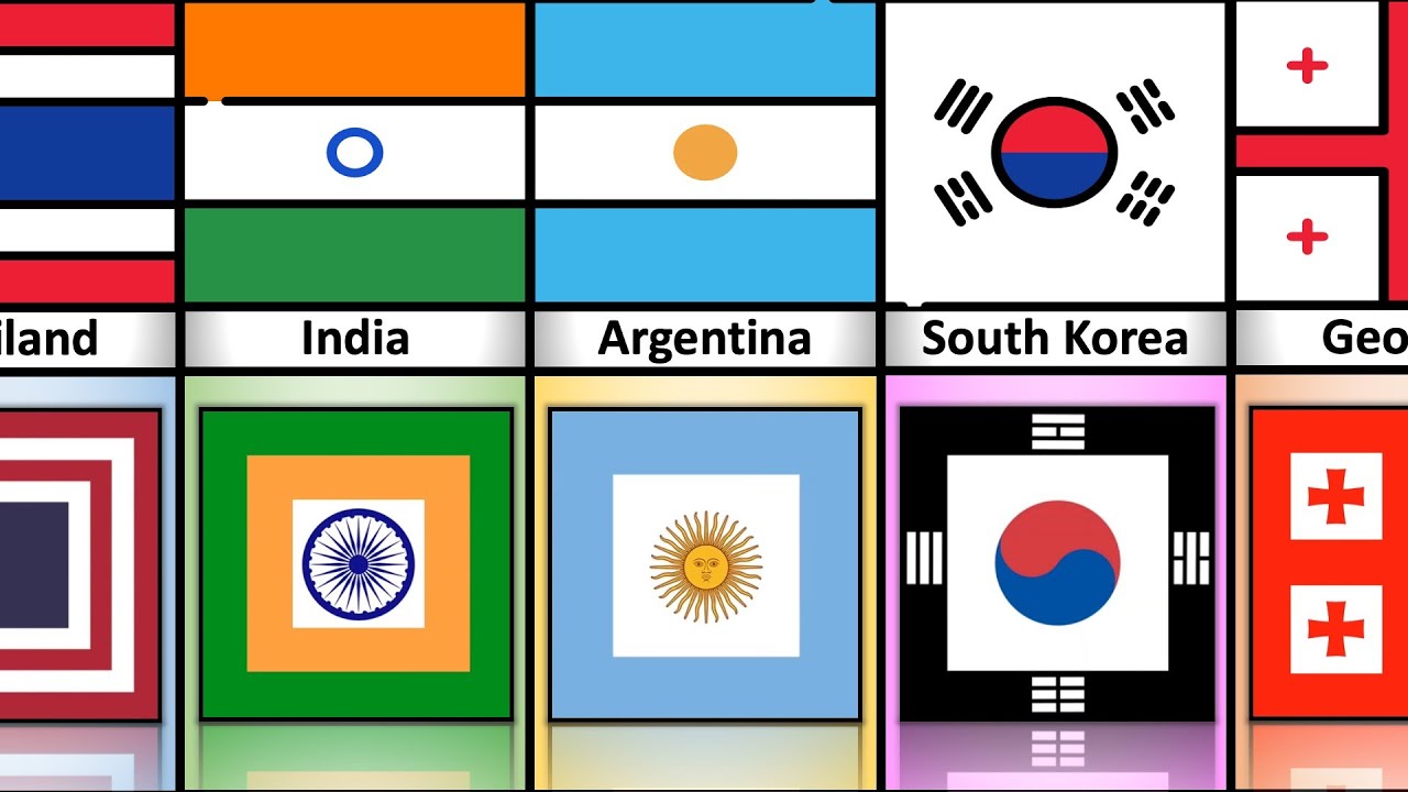 Square Flags From Different Countries