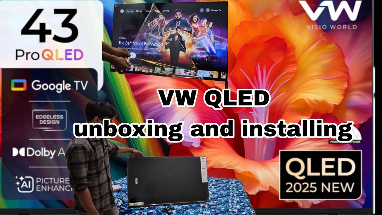 vw pro series (43 inch) 4k google tv Qled Unboxing (installation) only 14*****