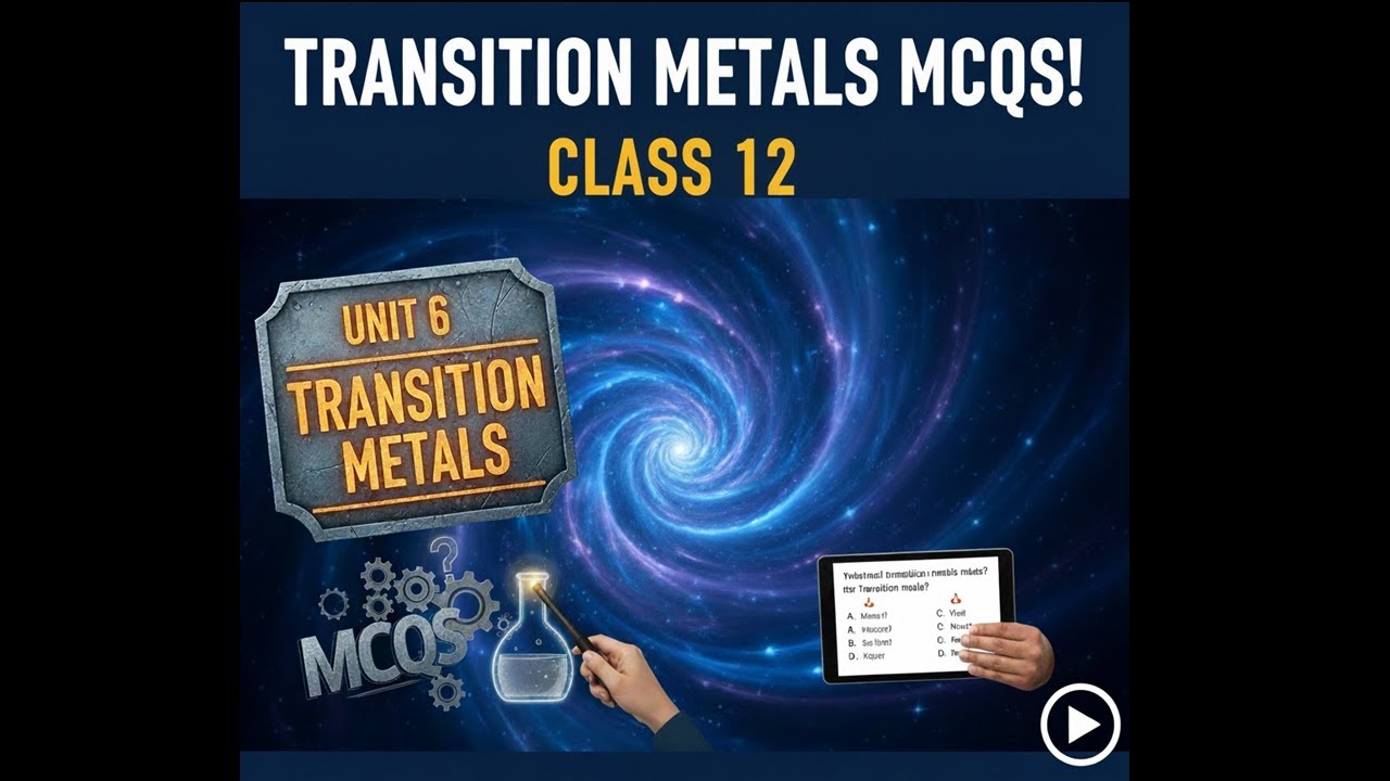 Exercise MCQs Unit 6  Most Important for Final Exams Class 12 Chemistry