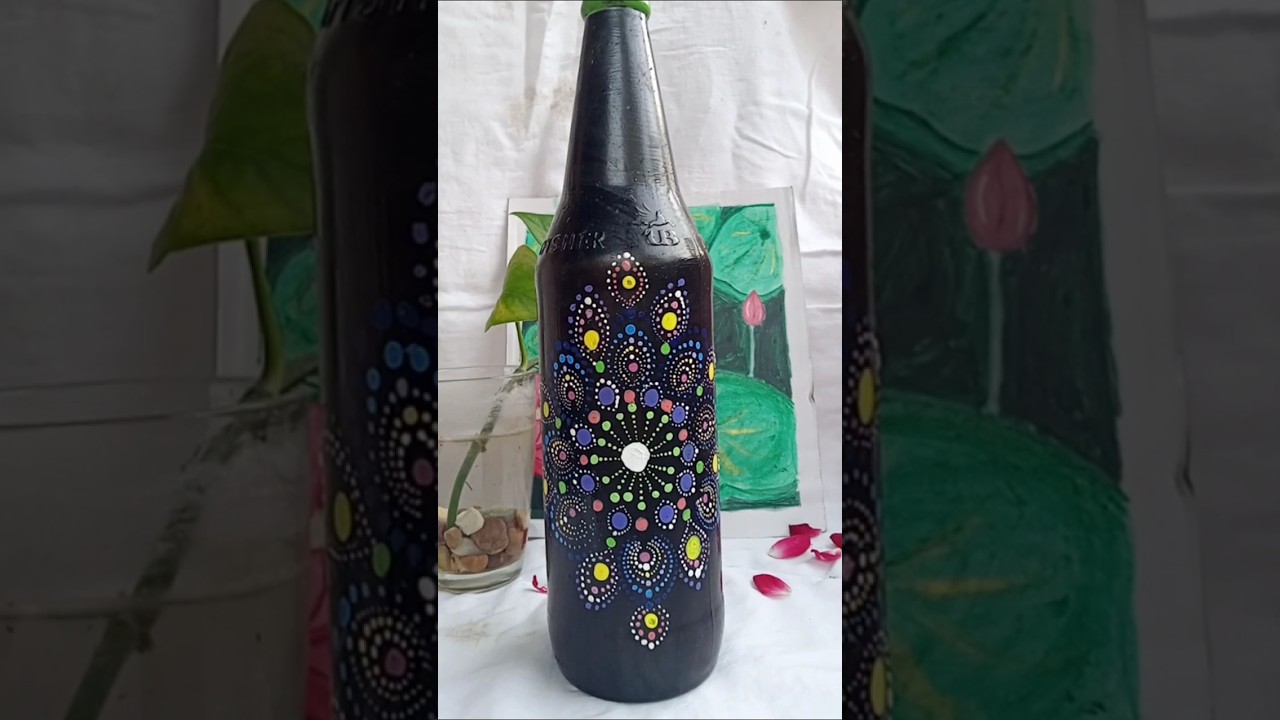 Bottle art 🎨 #mandalaart #crafting #shorts