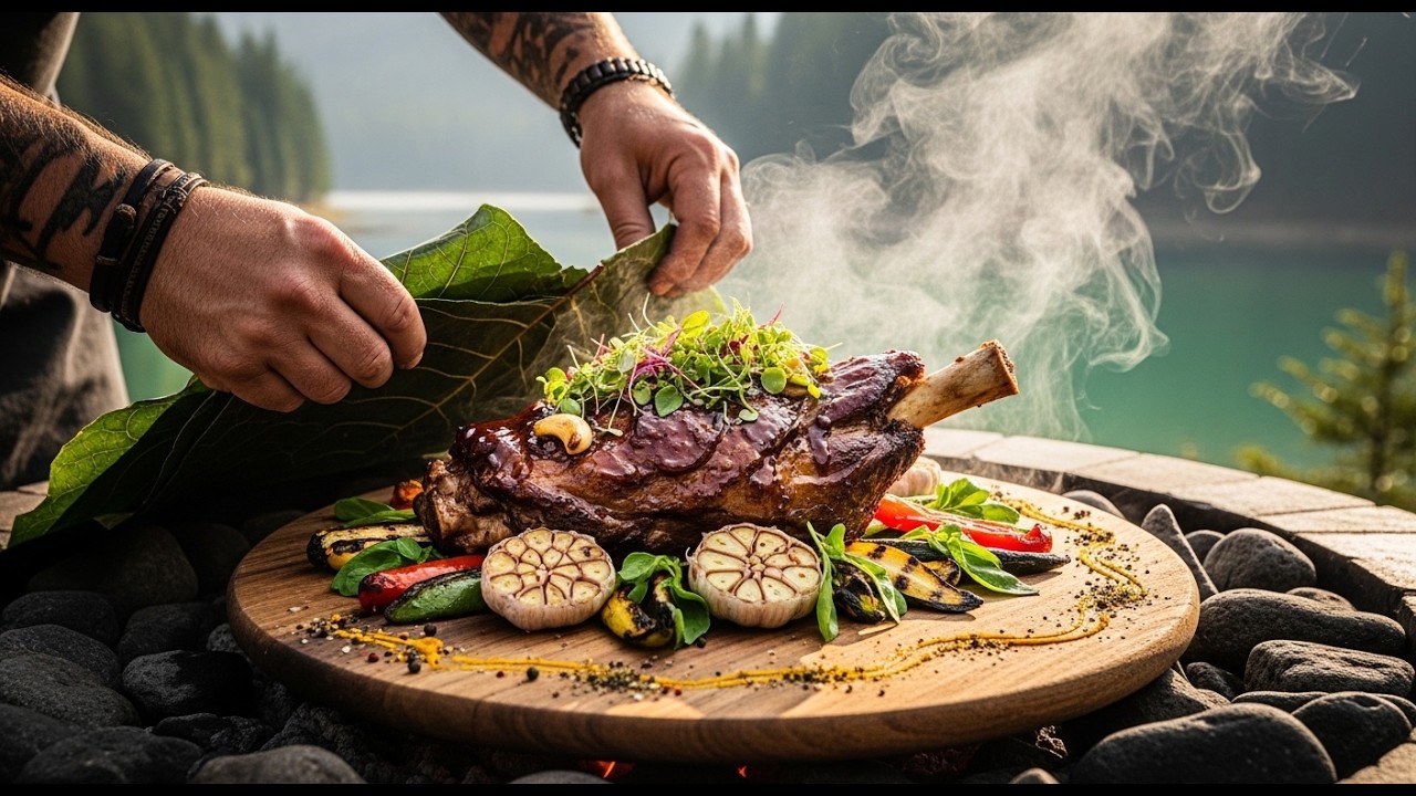ASMR Outdoor Cooking: Slow-Cooked Lamb in a Natural Earth Oven