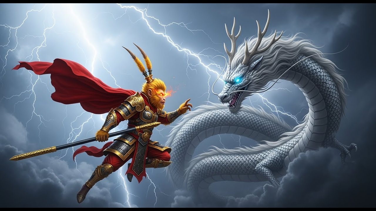 Furious Sky: MokeyKing vs Dragon on the sky Lightning
