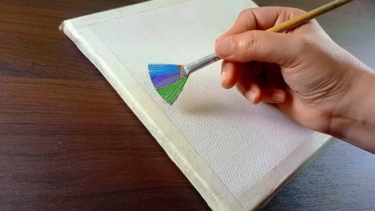 Easy way to Paint a Silent Winter Moon Night ASMR ❄️ / Acrylic Landscape Tutorial / DEMO #278