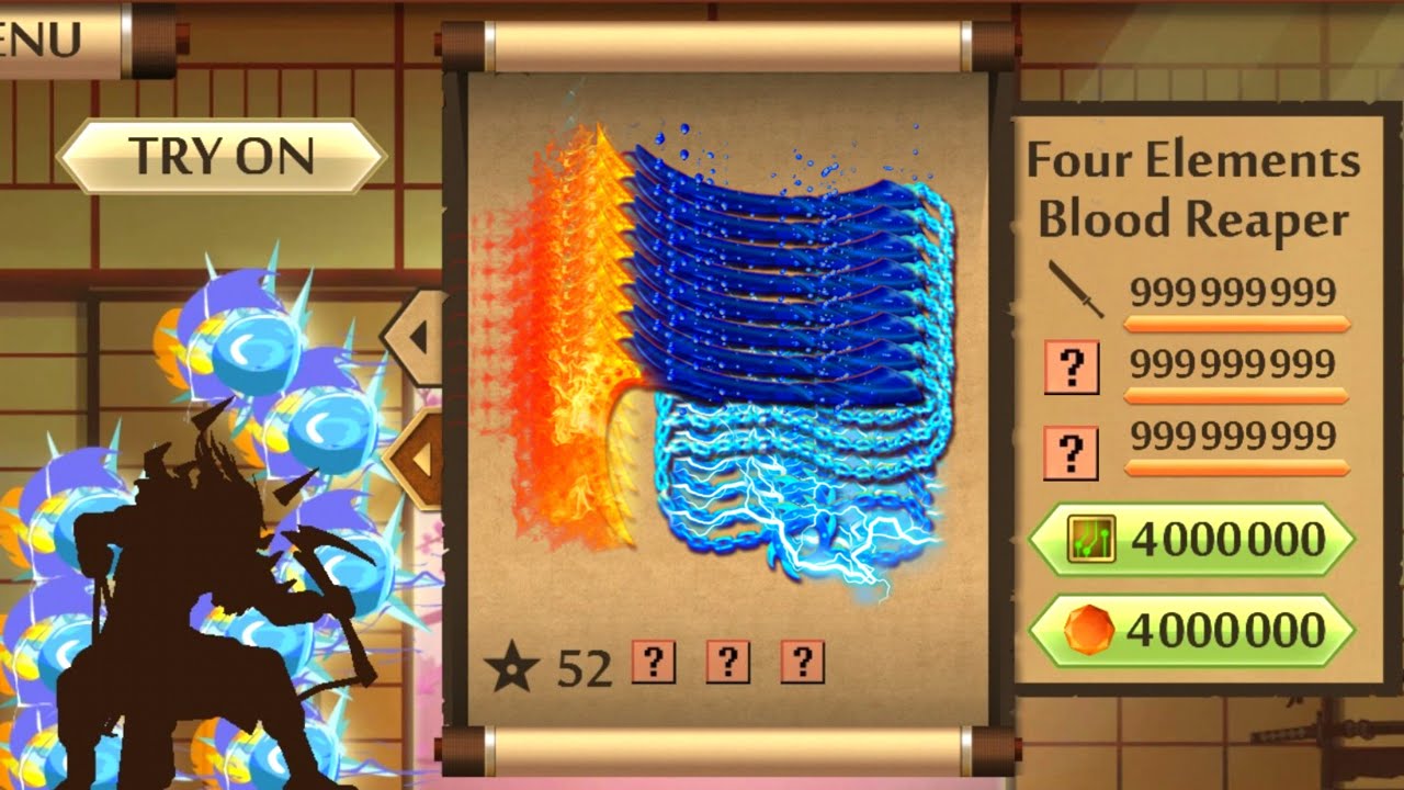 Shadow Fight 2 The Most Powerful 4 Elements Blood Reaper | Free Download