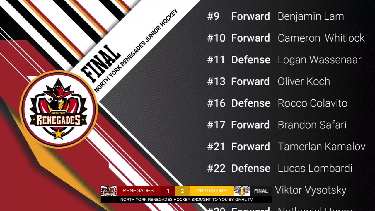 North York Renegades Hockey Club Live Stream