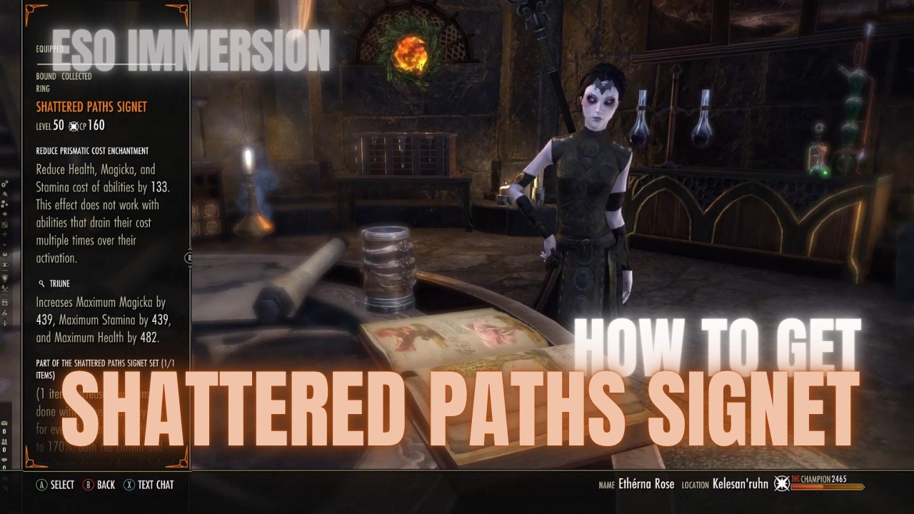 ESO - How To Get Shattered Paths Signet and Testing The Mythic