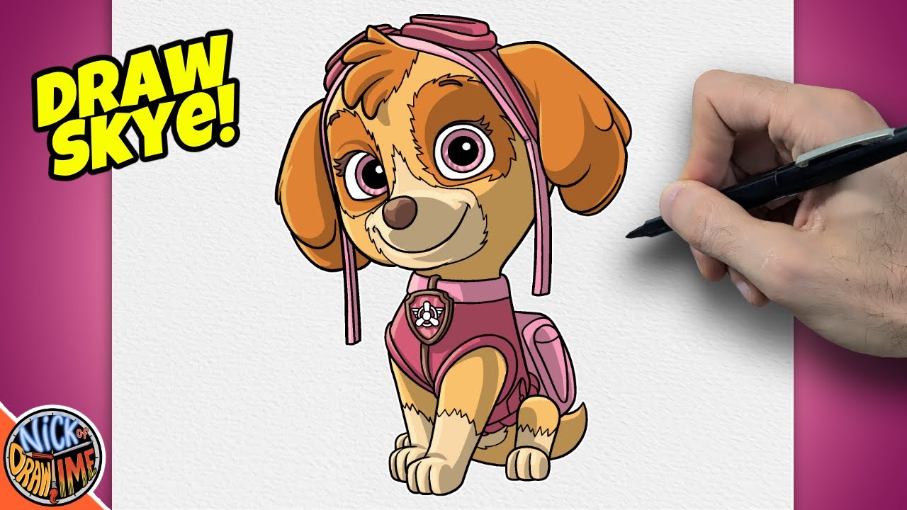 How to Draw SKYE (Paw Patrol 3) (PDT)