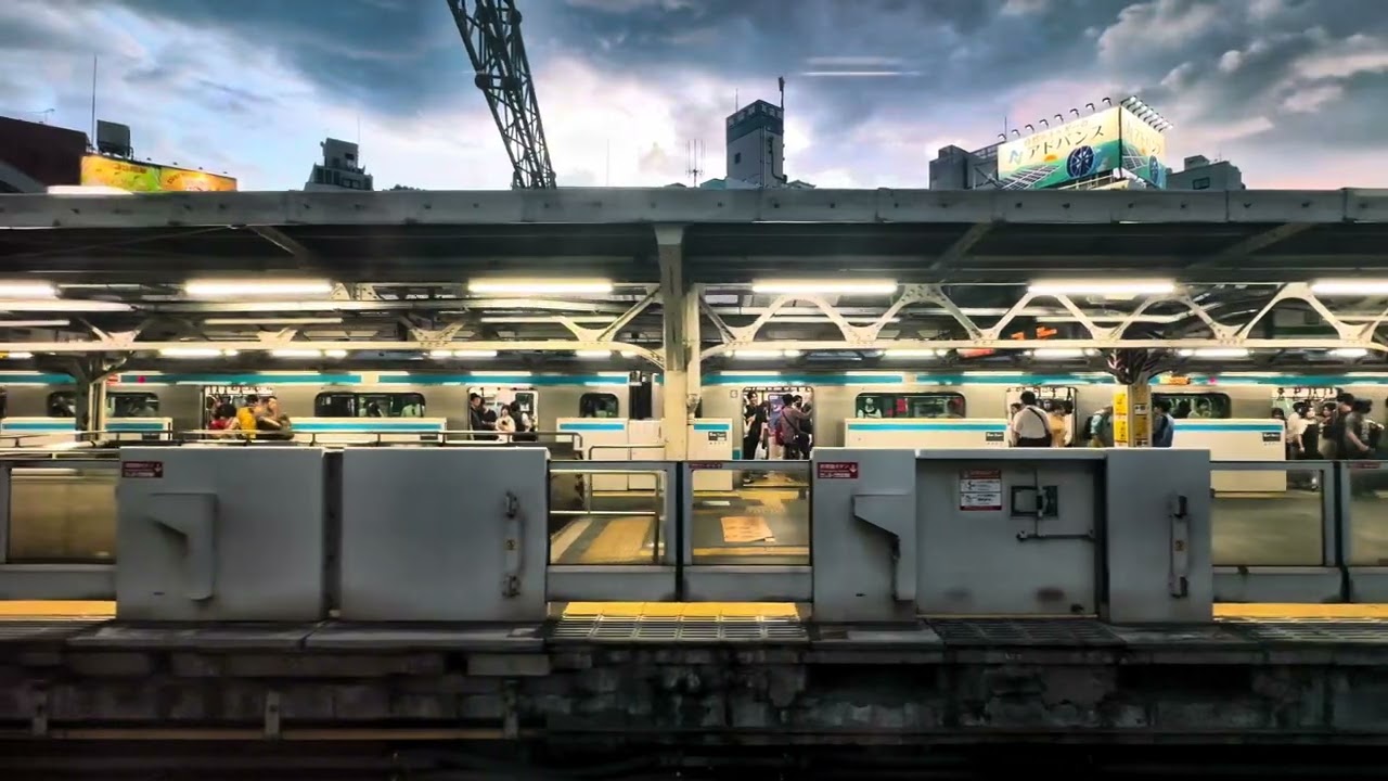 The late afternoon view of Tokyo from the Yamanote Line