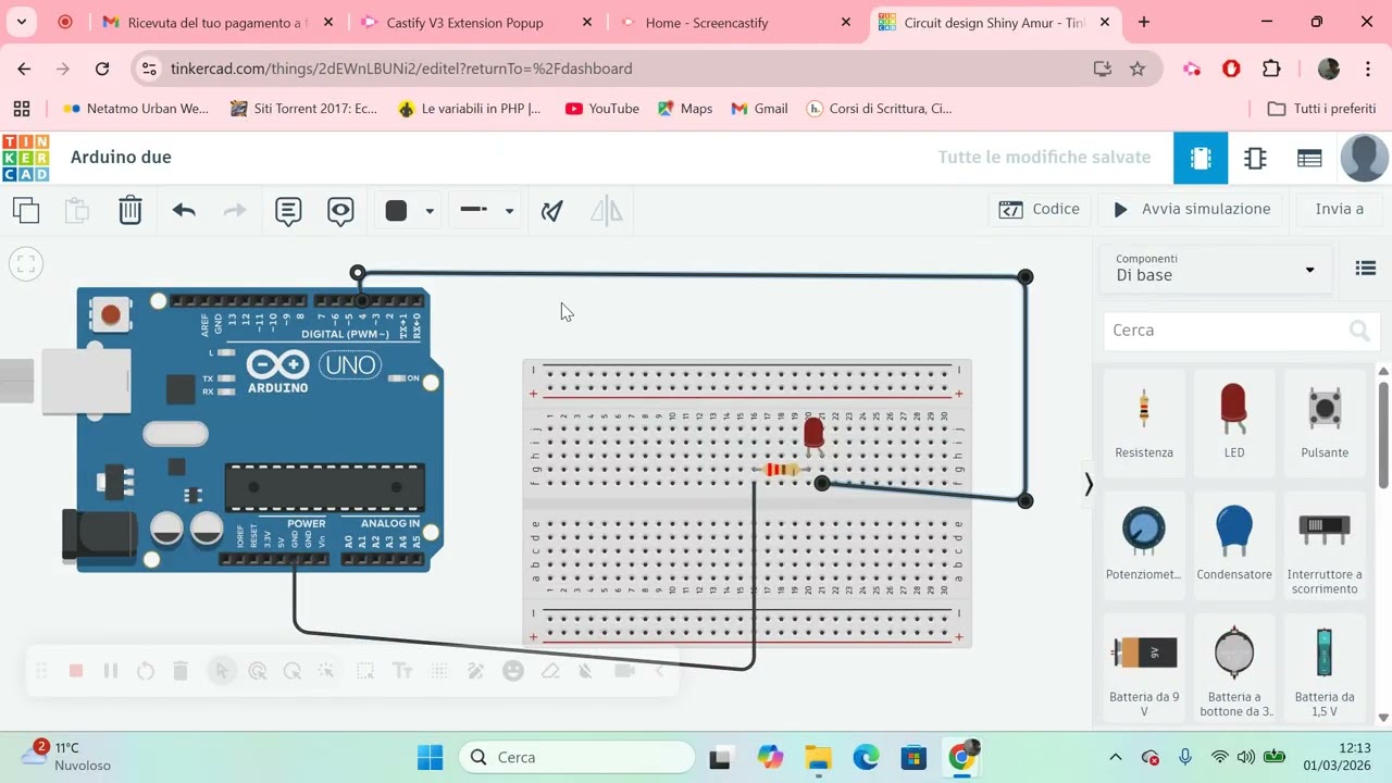 Arduino blink LED esterno