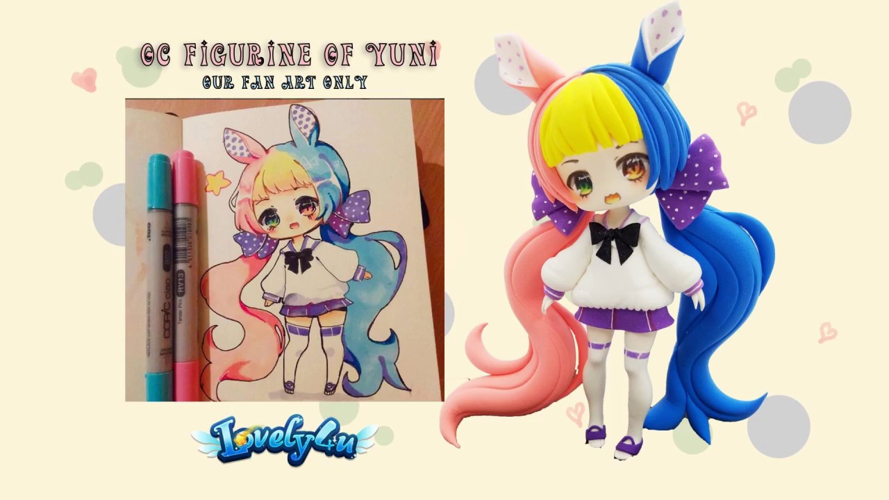 9】How to make anime figure/ Yunniho【Air Dry Clay Tutorial/ DIY/Lovely4u】