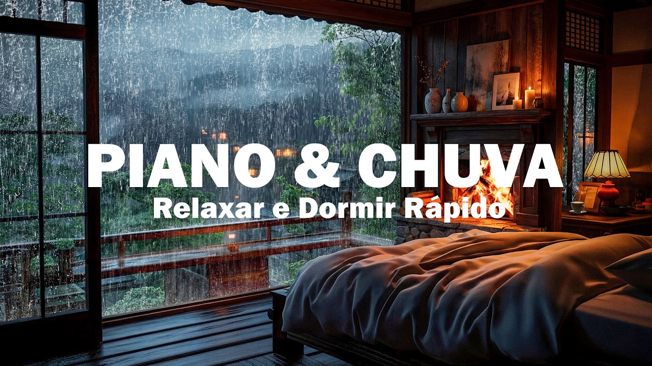 Música Relaxante para Dormir – Piano Suave & Chuva Noturna para Adeus Insônia e Acalme sua Mente