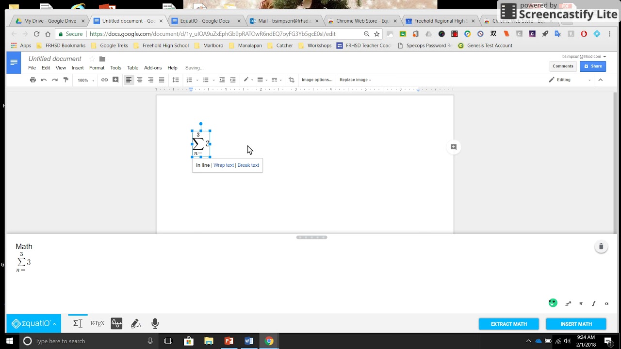 EquatIO Settings and Equation Editor
