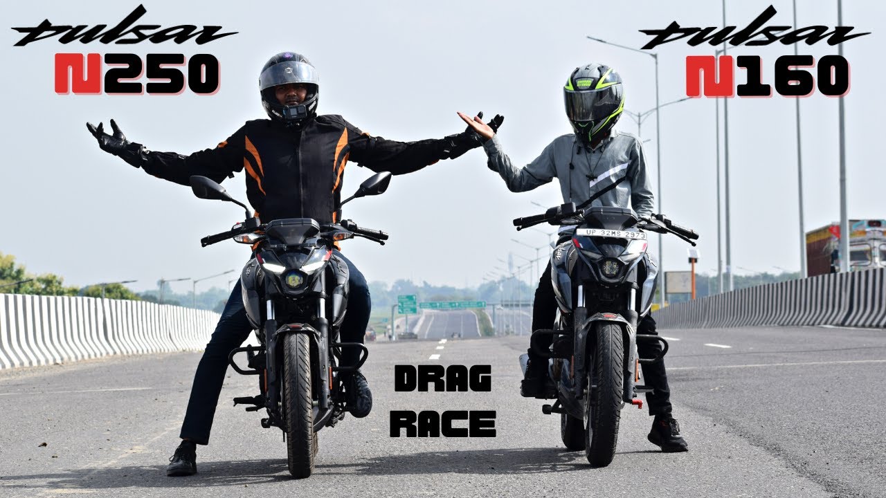 Bajaj Pulsar N160 VS Pulsar N250 Drag Race, Big bro vs Little bro? @UP65RACERS