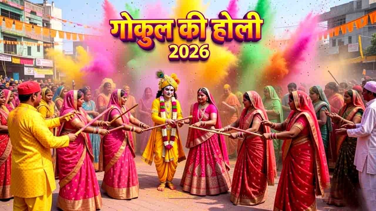 गोकुल की  होली 2026 ll गोकुल की छड़ीमार होली 2026 ll Gokul ki holi