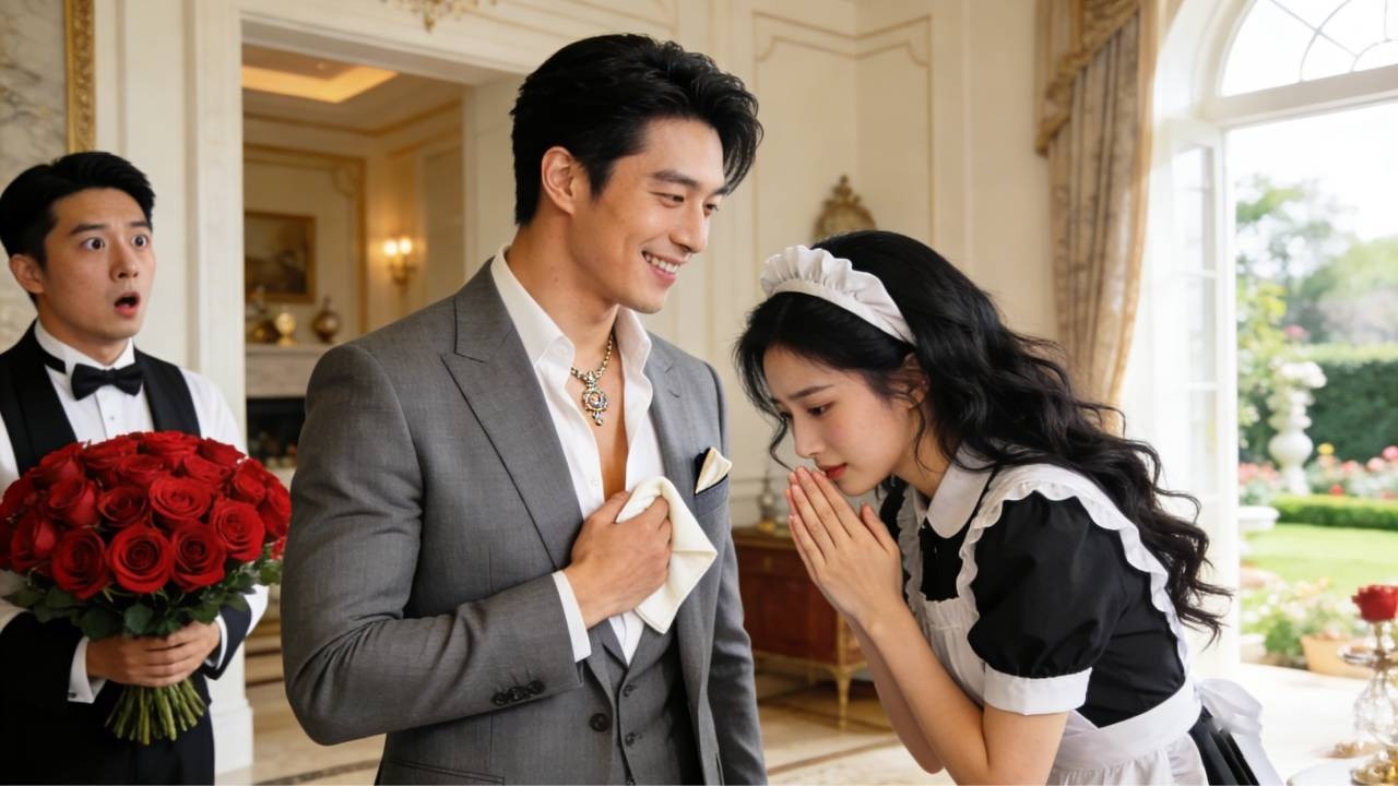 Maid bumps into CEO—he’s not angry, secretly keeps her handkerchief! Love comes true!