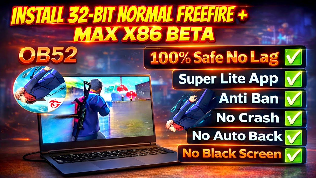 Install OB52 Normal Free Fire + Free Fire Max X86 Beta on Bliss OS
