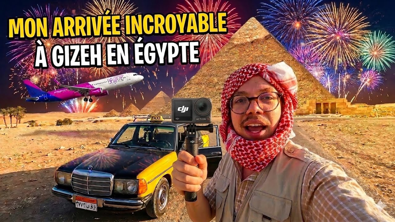 MON ARRIVÉE INCROYABLE À GIZEH EN EGYPTE ! 🎆 Des feux d'artifice sur les Pyramides !