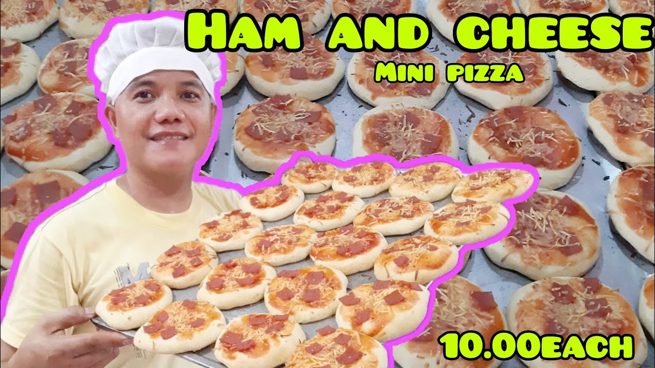 EASIEST WAY TO MAKE HAM AND CHEESE MINI PIZZA😊HOW TO MAKE PIZZA CRUST?MAKING PIZZA FOR BUSINESS❤❤❤