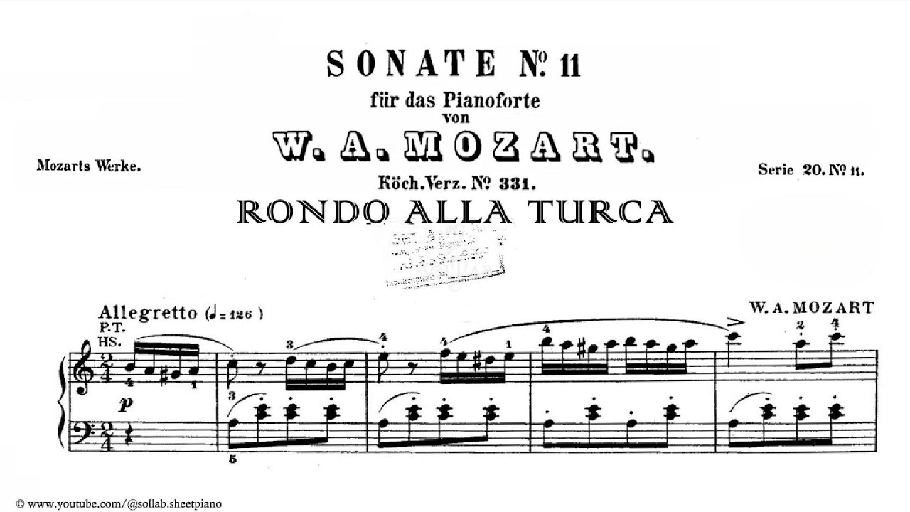 Mozart - Rondo Alla Turca (Turkish March) – No.11, K.331 | Piano Sheet Music