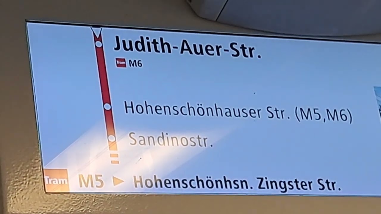 Stationens Ansagen aus der Liene M5 vom Berlin Hbf bis Zingster Str