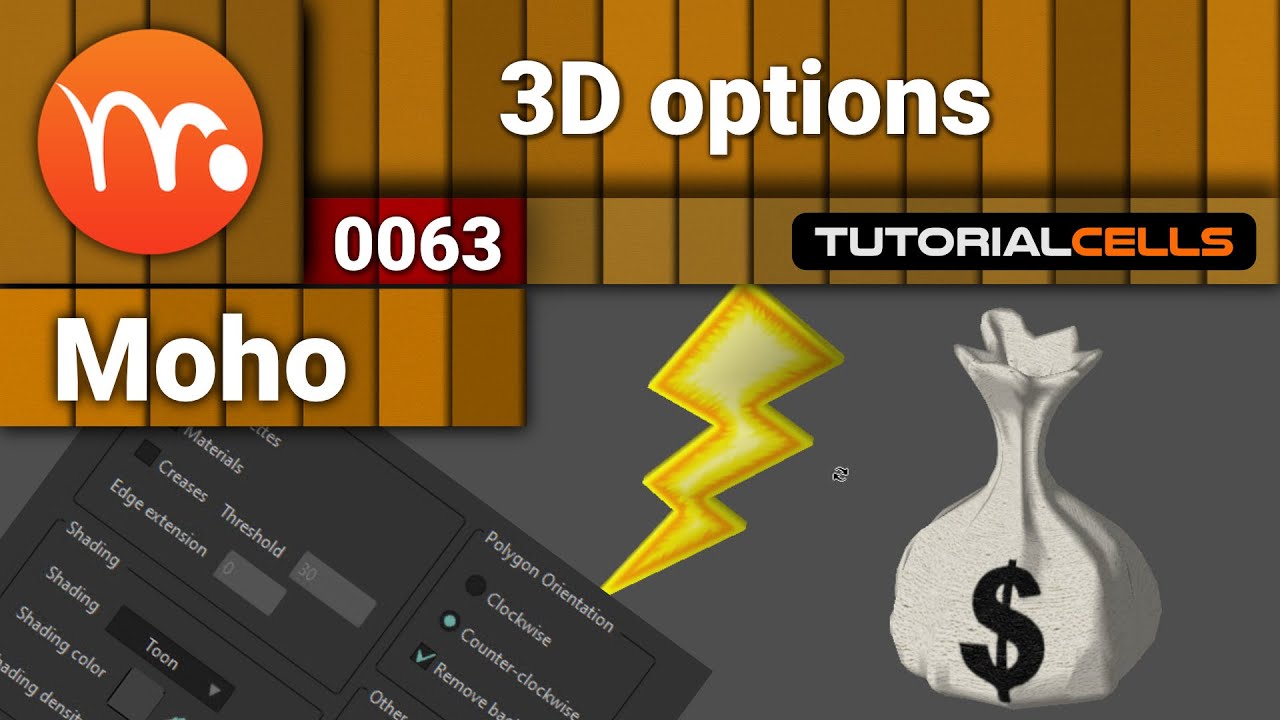 0063. 3D options ( create 3d object from 2d shape ) in moho