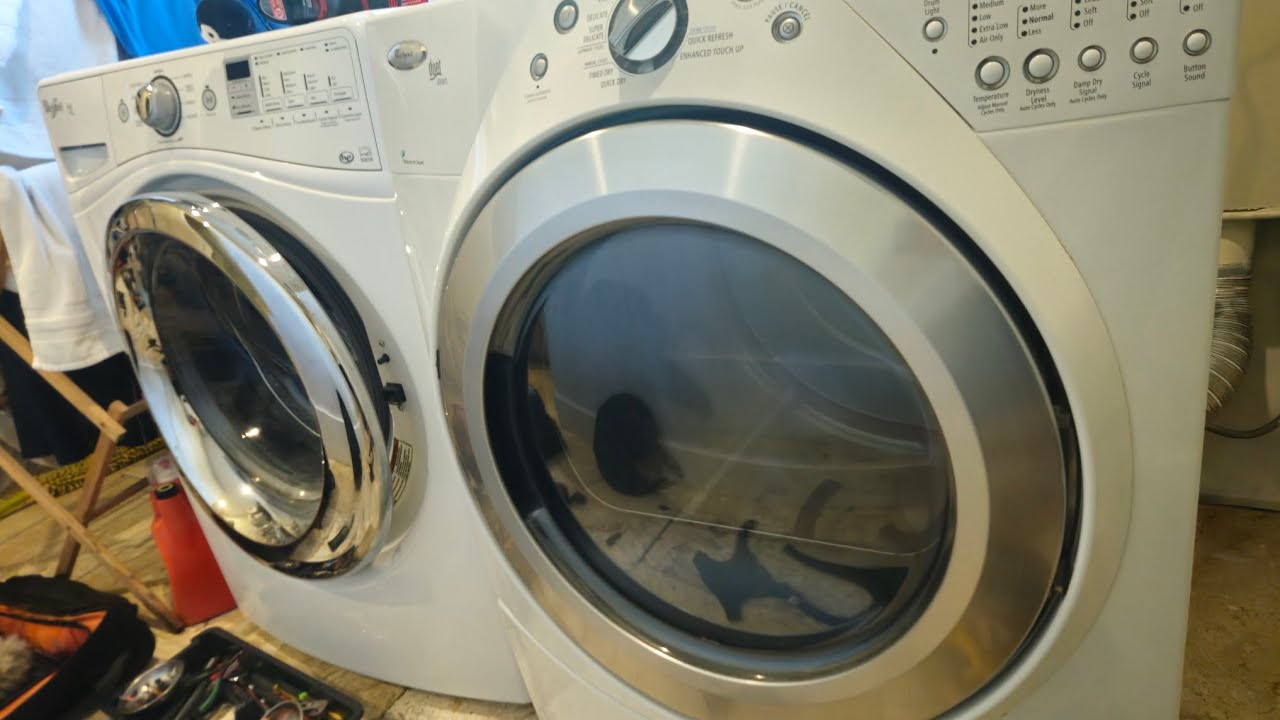 WHIRLPOOL DUET GAS DRYER WGD95SOWW. Replacement of belt pulley and drive belt. #appliancerepair