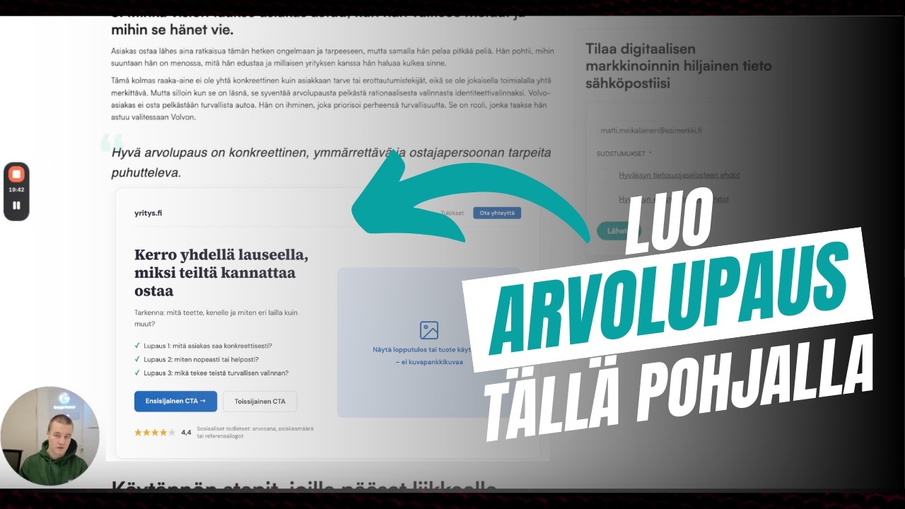 Arvolupaus – kuinka kiteytät ja viestit kilpailuetusi #digimarkkinointi #markkinointistrategia