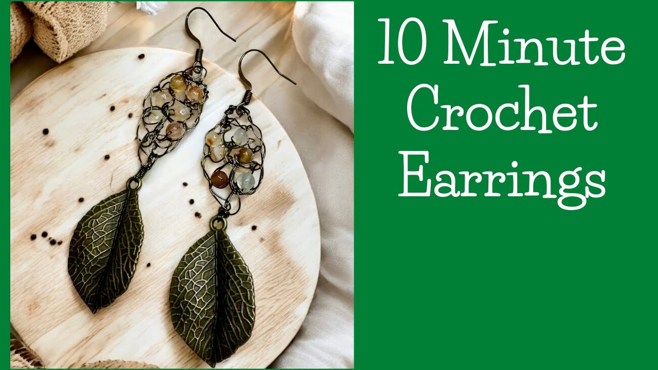 Crochet these earrings in less than 10 minutes