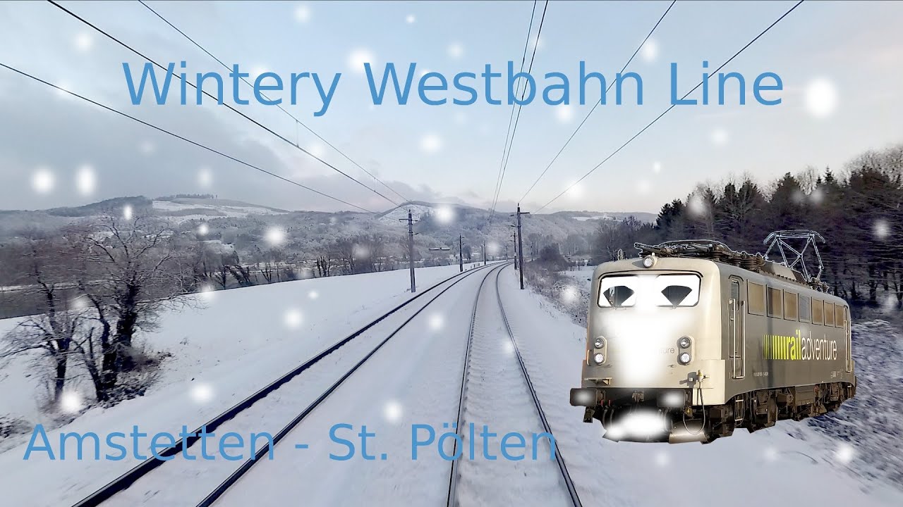 FRESH SNOW! Cabride Westbahn Amstetten - St. Pölten | BR 139 | Führerstandsmitfahrt
