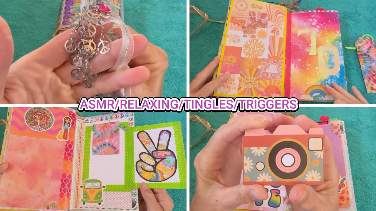 ASMR Tingly/Triggers Look through Happy Hippie Junk Journal