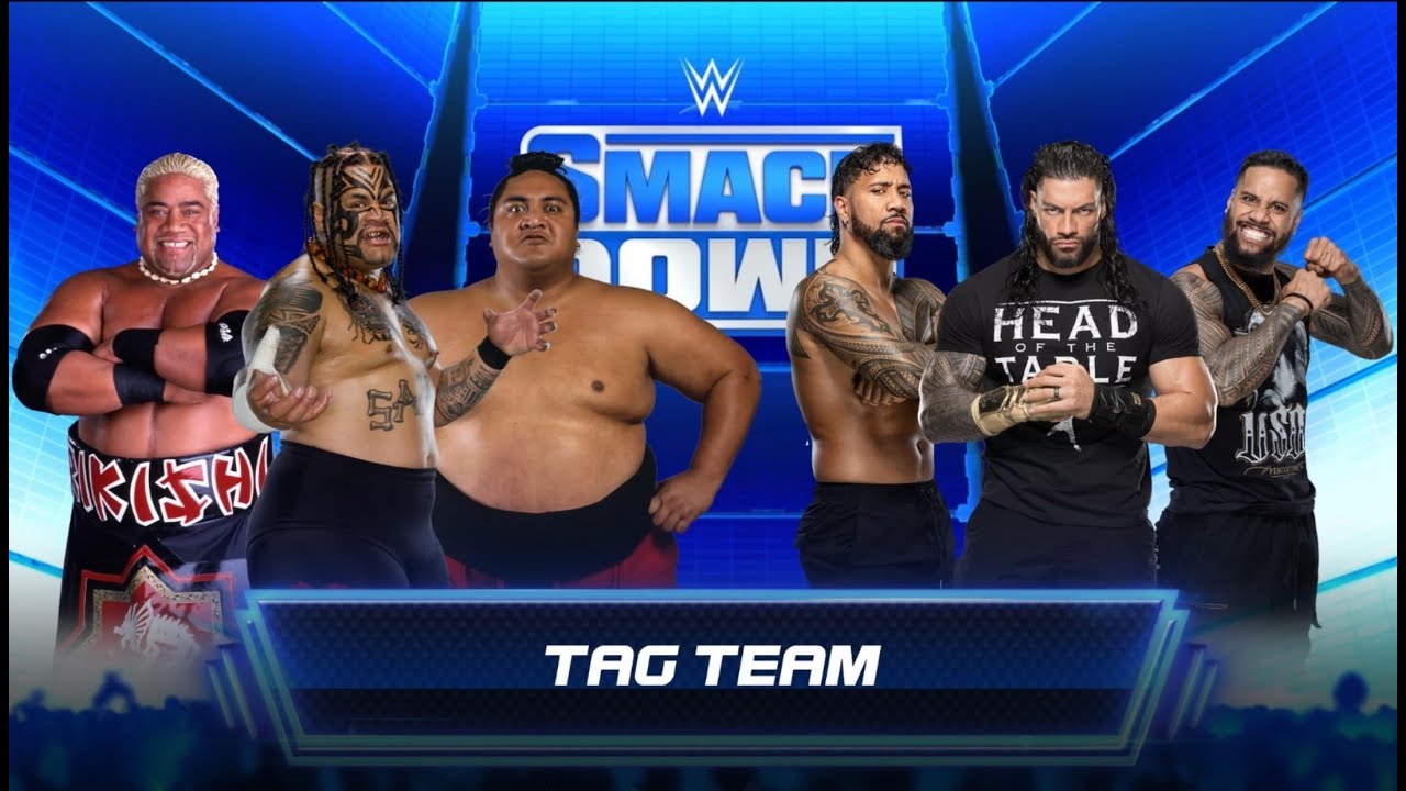 Rikishi, Umaga and Yokozuna vs The Bloodline - WWE 2K22