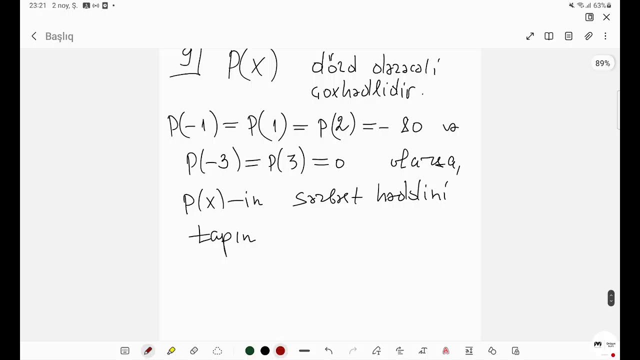 Ümumi canlı 1. Çoxhədlilər(polinomlar) | Siracəddin Quluzadə