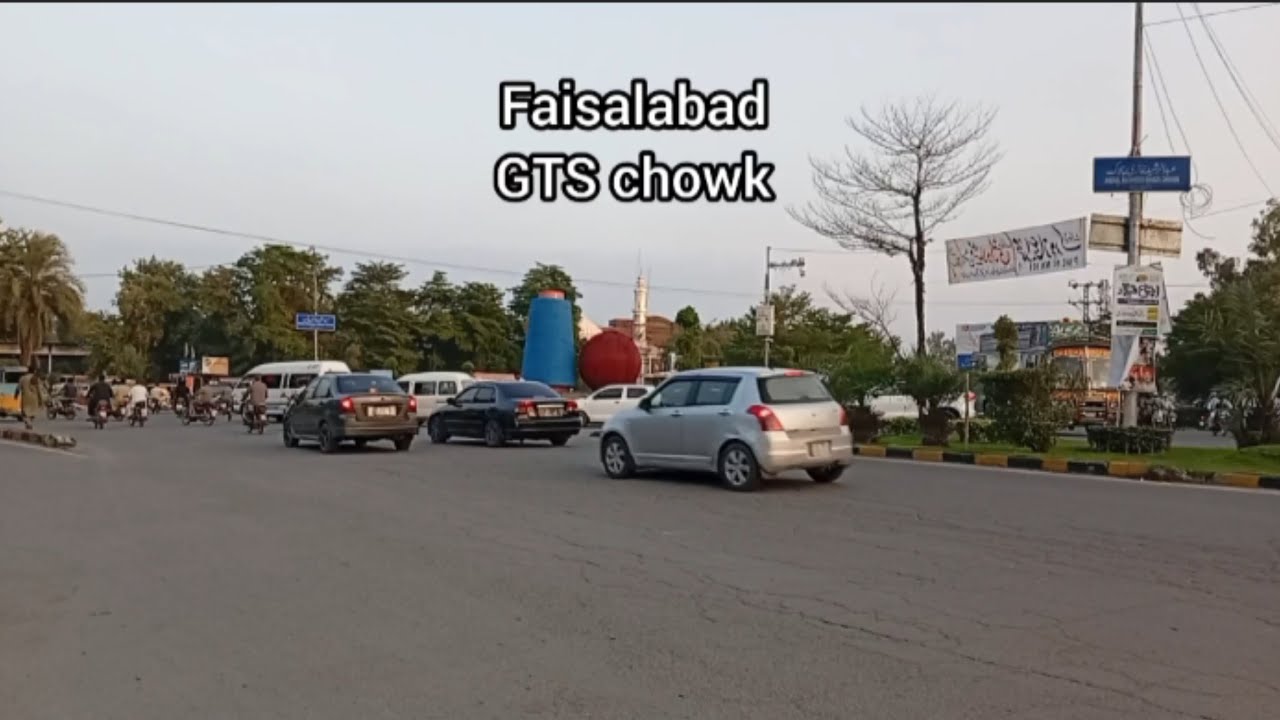 GTS chowk Faisalabad || Railway station chowk || civil hospital road || Chenab club chowk ,@Trip905