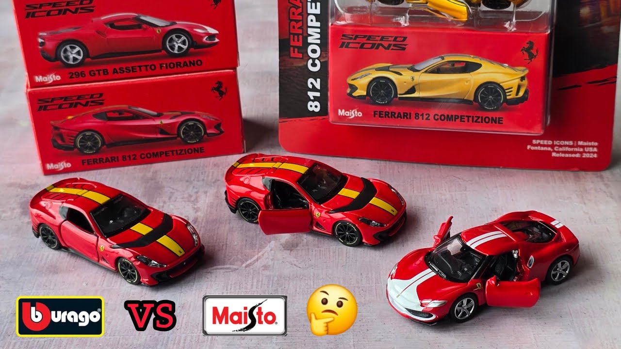 Новые Maisto Speed ​​Icons от Ferrari. Сравните с Bburago. Есть разница? 🤔